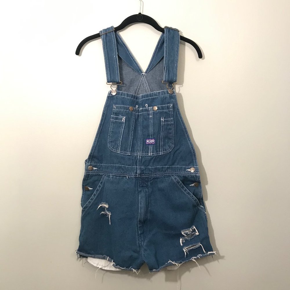 BIG SMITH Vintage Overalls Distressed Cut Offs 34"